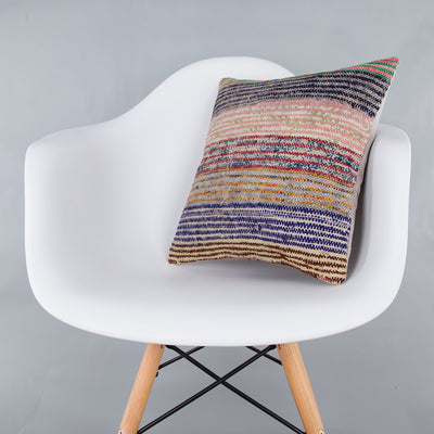 Contemporary Multiple Color Kilim Pillow Cover 16x16 7616