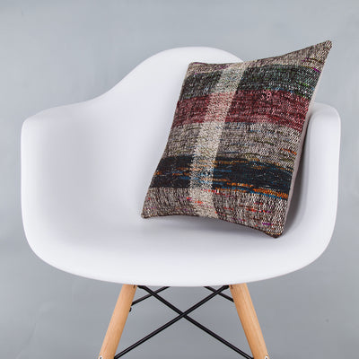 Contemporary Multiple Color Kilim Pillow Cover 16x16 7627