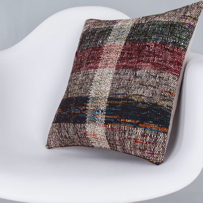 Contemporary Multiple Color Kilim Pillow Cover 16x16 7627