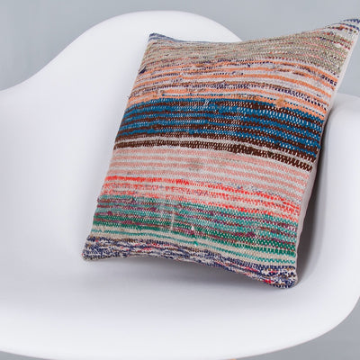 Contemporary Multiple Color Kilim Pillow Cover 16x16 7634