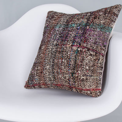 Contemporary Multiple Color Kilim Pillow Cover 16x16 7638