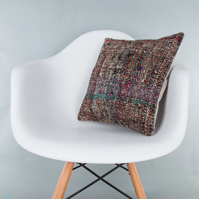 Contemporary Multiple Color Kilim Pillow Cover 16x16 7667