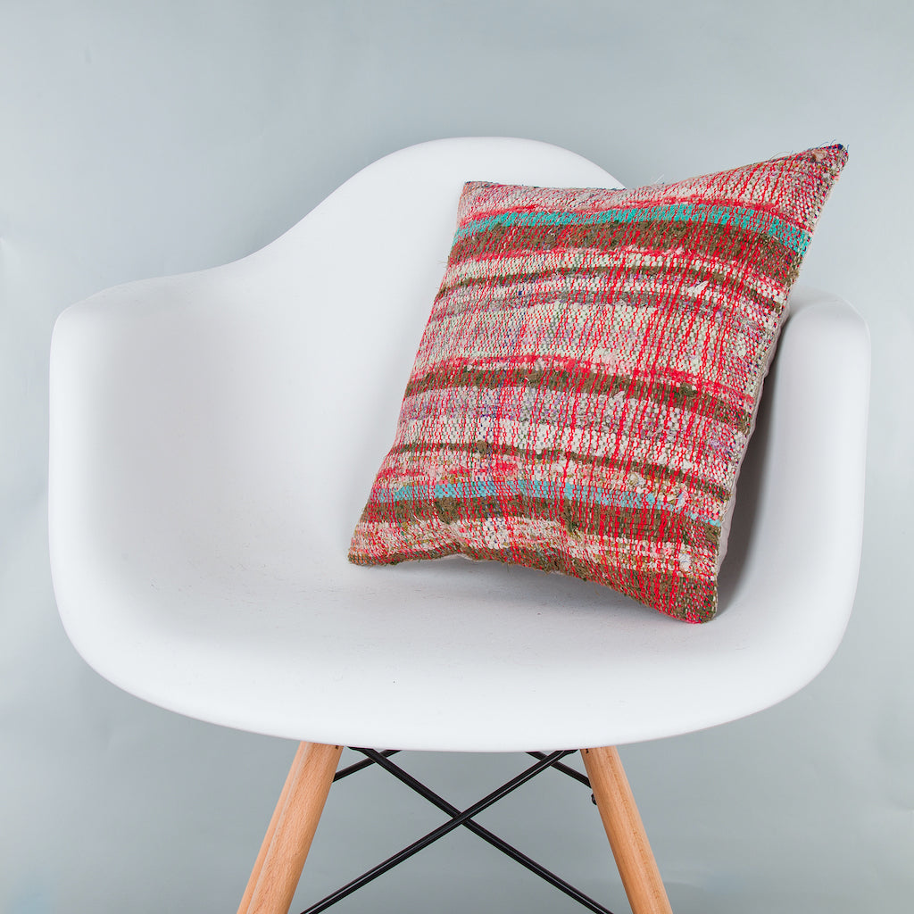 Contemporary Multiple Color Kilim Pillow Cover 16x16 7669