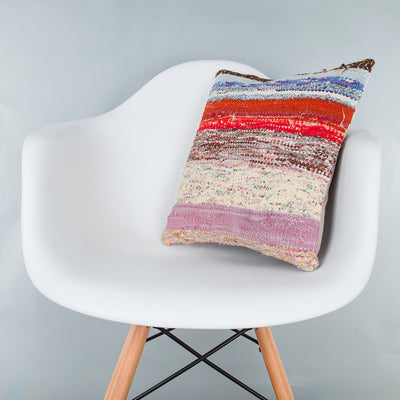 Contemporary Multiple Color Kilim Pillow Cover 16x16 7680