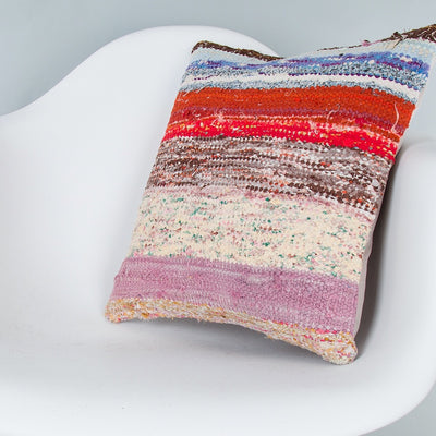 Contemporary Multiple Color Kilim Pillow Cover 16x16 7680