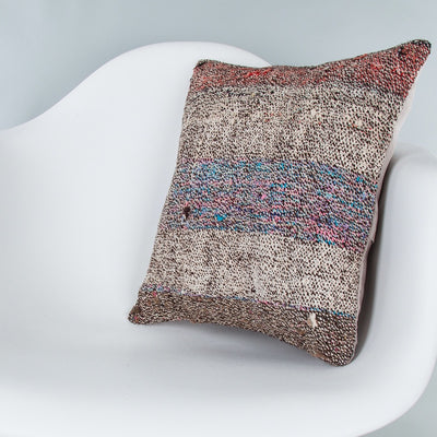 Contemporary Multiple Color Kilim Pillow Cover 16x16 7782