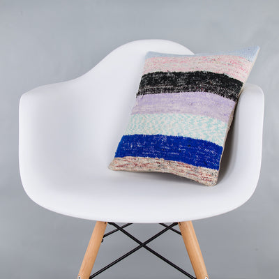 Contemporary Multiple Color Kilim Pillow Cover 16x16 7928