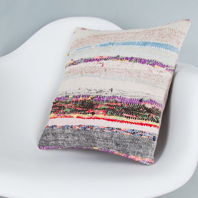 Contemporary Multiple Color Kilim Pillow Cover 16x16 7991