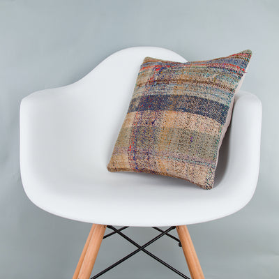Contemporary Multiple Color Kilim Pillow Cover 16x16 8007