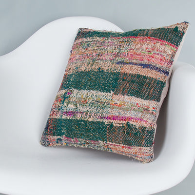 Contemporary Multiple Color Kilim Pillow Cover 16x16 8008