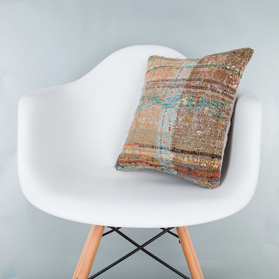 Contemporary Multiple Color Kilim Pillow Cover 16x16 8014