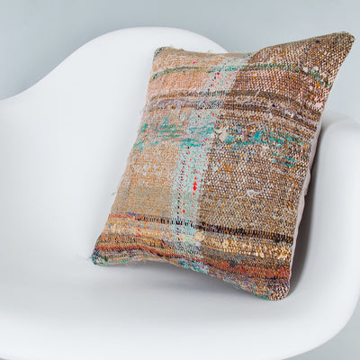 Contemporary Multiple Color Kilim Pillow Cover 16x16 8014