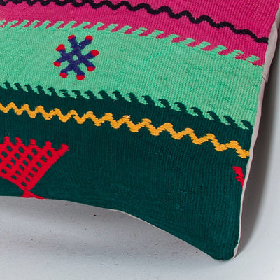 Contemporary Multiple Color Kilim Pillow Cover 16x16 8103