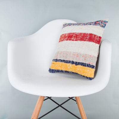Contemporary Multiple Color Kilim Pillow Cover 16x16 8129