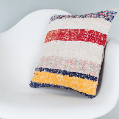 Contemporary Multiple Color Kilim Pillow Cover 16x16 8129