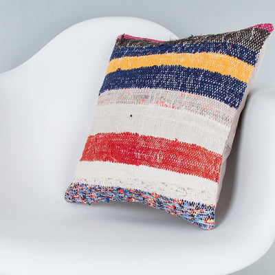 Contemporary Multiple Color Kilim Pillow Cover 16x16 8174
