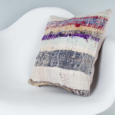 Contemporary Multiple Color Kilim Pillow Cover 16x16 8180
