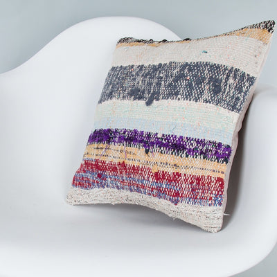Contemporary Multiple Color Kilim Pillow Cover 16x16 8204