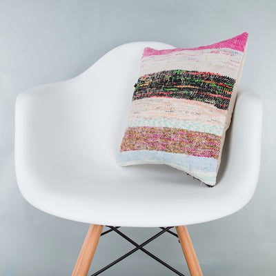 Contemporary Multiple Color Kilim Pillow Cover 16x16 8207