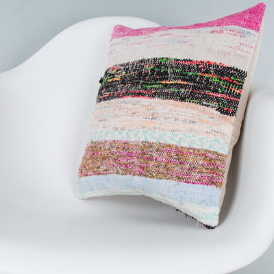 Contemporary Multiple Color Kilim Pillow Cover 16x16 8207
