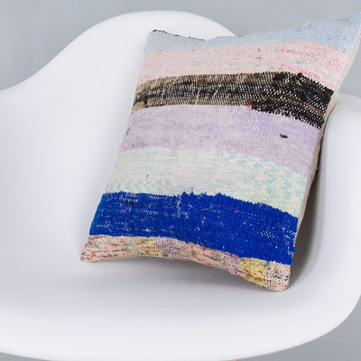 Contemporary Multiple Color Kilim Pillow Cover 16x16 8213