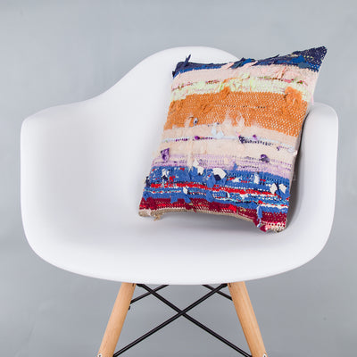 Contemporary Multiple Color Kilim Pillow Cover 16x16 8234
