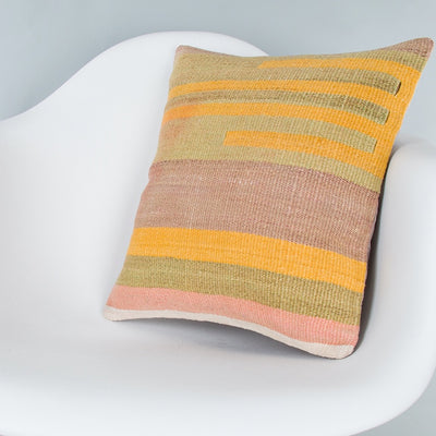 Contemporary Multiple Color Kilim Pillow Cover 16x16 8265