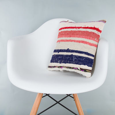 Contemporary Multiple Color Kilim Pillow Cover 16x16 8266