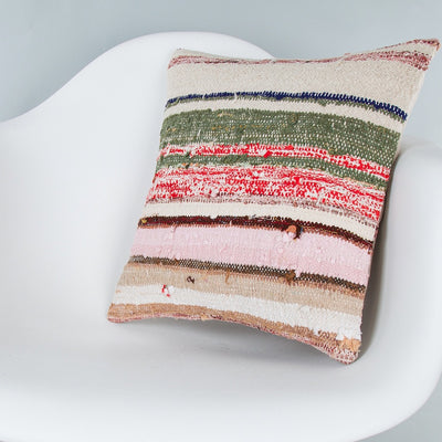 Contemporary Multiple Color Kilim Pillow Cover 16x16 8267