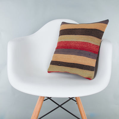 Contemporary Multiple Color Kilim Pillow Cover 16x16 8271