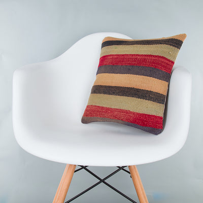 Contemporary Multiple Color Kilim Pillow Cover 16x16 8274