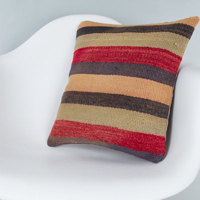 Contemporary Multiple Color Kilim Pillow Cover 16x16 8274