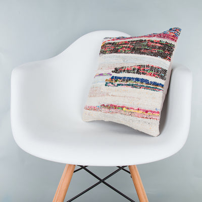 Contemporary Multiple Color Kilim Pillow Cover 16x16 8315