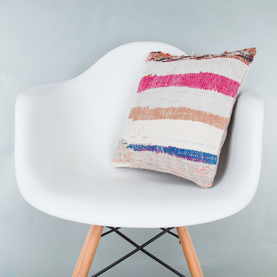 Contemporary Multiple Color Kilim Pillow Cover 16x16 8336