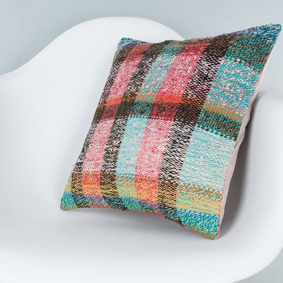 Contemporary Multiple Color Kilim Pillow Cover 16x16 8340