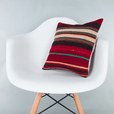Contemporary Multiple Color Kilim Pillow Cover 16x16 8349