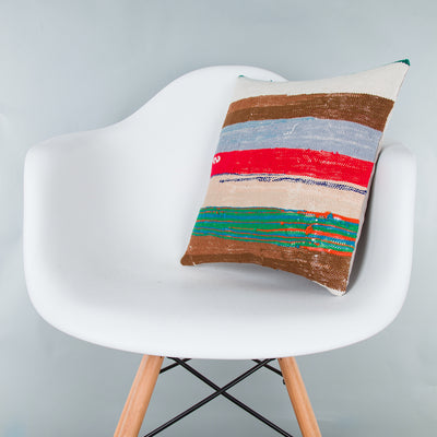Contemporary Multiple Color Kilim Pillow Cover 16x16 8419