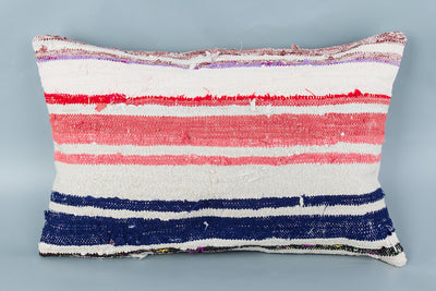 Contemporary Multiple Color Kilim Pillow Cover 16x24 8493