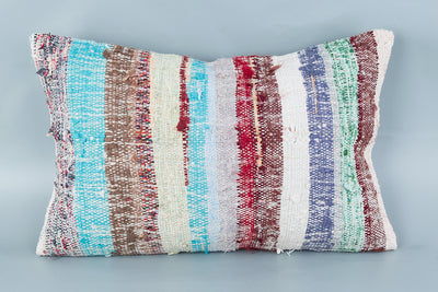 Contemporary Multiple Color Kilim Pillow Cover 16x24 8515