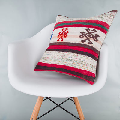 Contemporary Multiple Color Kilim Pillow Cover 20x20 8720
