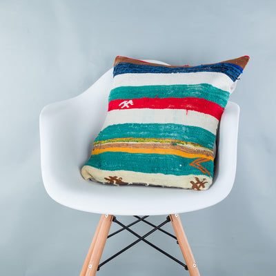 Contemporary Multiple Color Kilim Pillow Cover 20x20 9134