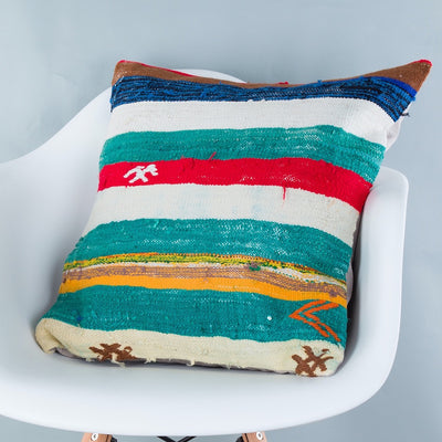 Contemporary Multiple Color Kilim Pillow Cover 20x20 9134