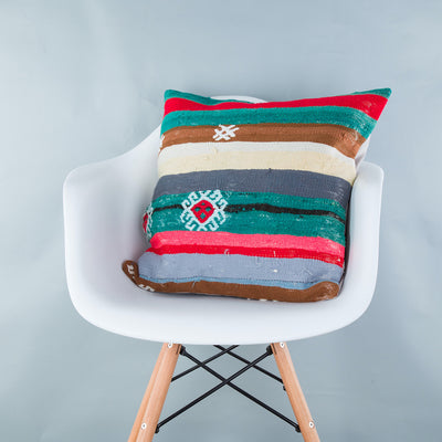 Contemporary Multiple Color Kilim Pillow Cover 20x20 9136