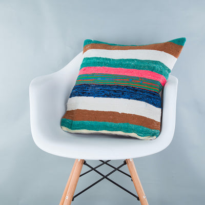 Contemporary Multiple Color Kilim Pillow Cover 20x20 9137