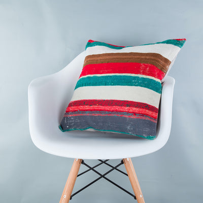 Contemporary Multiple Color Kilim Pillow Cover 20x20 9225