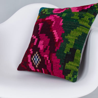 Geometric Multiple Color Kilim Pillow Cover 16x16 7840
