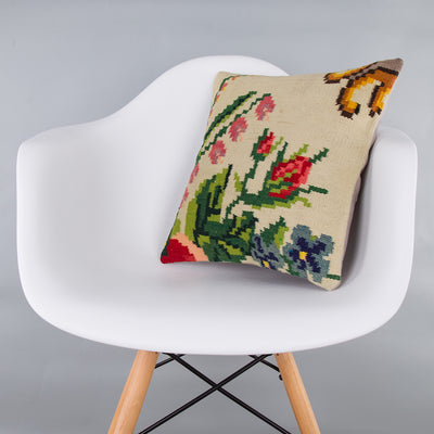 Geometric Multiple Color Kilim Pillow Cover 16x16 7857