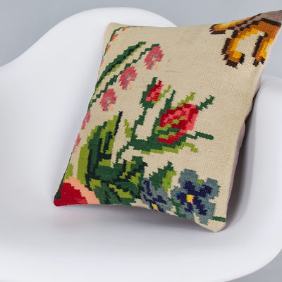 Geometric Multiple Color Kilim Pillow Cover 16x16 7857