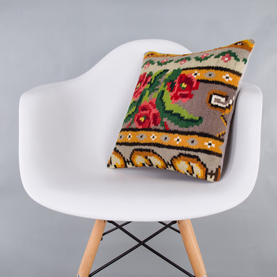 Geometric Multiple Color Kilim Pillow Cover 16x16 7930