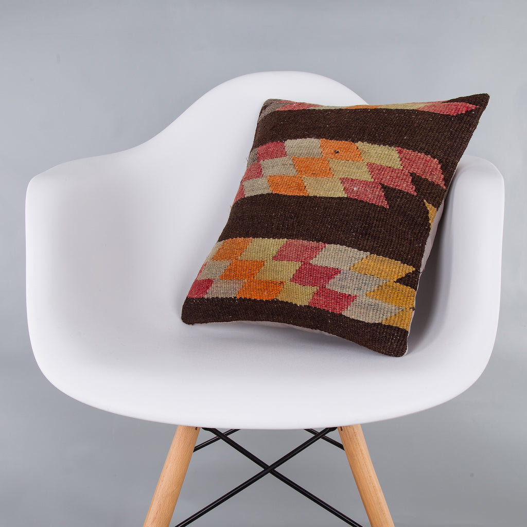 Geometric Multiple Color Kilim Pillow Cover 16x16 7285